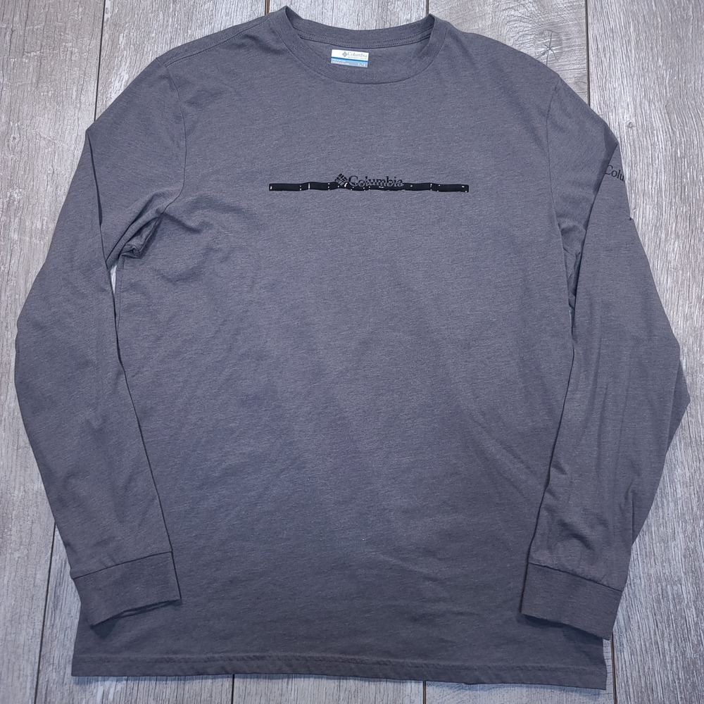 Columbia Lodge Long Sleeve T-Shirt Mens Size XL Gray Graphic Logo Top